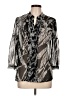 AK Anne Klein 100% Polyester Animal Print Silver 3/4 Sleeve Blouse Size L - photo 1
