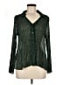 MNG Animal Print Green Long Sleeve Blouse Size 6 - photo 1