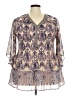 Catherines 100% Polyester Purple 3/4 Sleeve Blouse Size 2X - photo 1