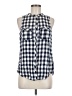 Maurices Checkered-gingham Blue Sleeveless Button-Down Shirt Size M - photo 1