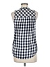 Maurices Checkered-gingham Blue Sleeveless Button-Down Shirt Size M - photo 2