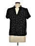 Shein 100% Polyester Polka Dots Black Short Sleeve Blouse Size L - photo 1