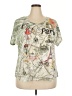 Cj Banks 100% Polyester Graphic Green Short Sleeve Blouse Size 2X - photo 1