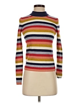 Madewell Mockneck Pullover Sweater in Stripe (view 1)