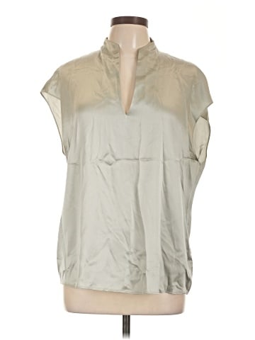 Vince. Short Sleeve Silk Top (view 1)