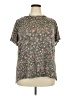 Faded Glory Floral Green Short Sleeve Blouse Size 2X - photo 1