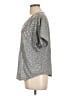 a.n.a. A New Approach Metallic Silver Short Sleeve Top Size L - photo 5