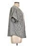 a.n.a. A New Approach Metallic Silver Short Sleeve Top Size L - photo 4