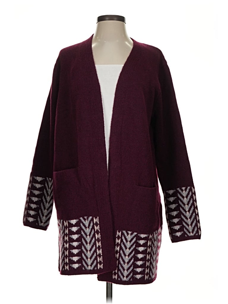 Pre-owned Frye Cardigan Sweater In Burgundy