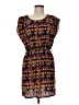 Papaya 100% Polyester Print Black Casual Dress Size M - photo 1
