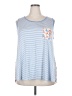 E. Luna Blue Sleeveless T-Shirt Size 3X - photo 1