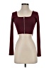 REORIA Burgundy Long Sleeve Top Size S - photo 1