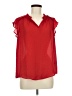 Liz Claiborne 100% Polyester Red Short Sleeve Blouse Size M - photo 1