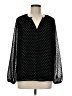 Gap 100% Polyester Polka Dots Black Long Sleeve Blouse Size M - photo 1