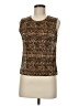 Plisse 100% Polyester Brown Sleeveless Top Size M - photo 1