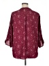 Lush 100% Polyester Stars Burgundy 3/4 Sleeve Blouse Size 1X - photo 2