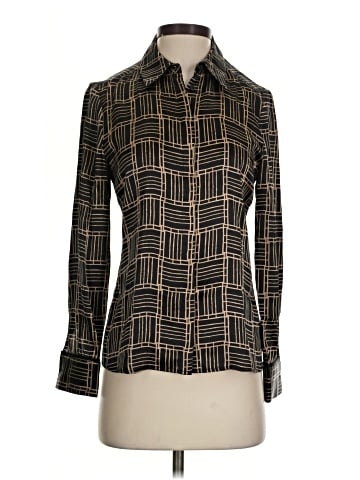 Reiss Long Sleeve Silk Top (view 1)