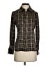 Reiss 100% Silk Tweed Black Long Sleeve Silk Top Size 2 - photo 1