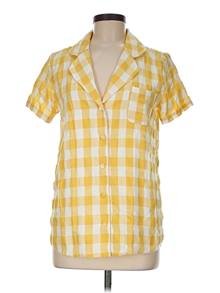 Pre-owned Moodie Short Sleeve Button Down Shirt In Yellow