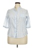 Unbranded Stripes Blue 3/4 Sleeve Button-Down Shirt Size 3X - photo 1