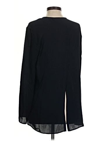 Theory Long Sleeve Silk Top (view 2)