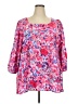 Haptics 100% Polyester Pink 3/4 Sleeve Blouse Size 2X - photo 1