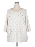 Bobeau 100% Cotton Polka Dots Ivory Pullover Sweater Size 3X - photo 1