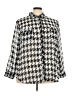 Cato 100% Polyester Houndstooth Silver 3/4 Sleeve Blouse Size 22 - 24 - photo 1