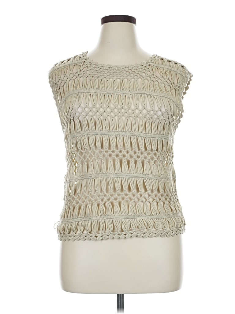 Pre-owned A.n.a. A New Approach Sleeveless Blouse In Ivory