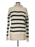CAARA 100% Cotton Stripes Ivory Turtleneck Sweater Size M - photo 1