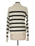 CAARA 100% Cotton Stripes Ivory Turtleneck Sweater Size M - photo 2
