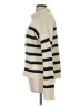 CAARA 100% Cotton Stripes Ivory Turtleneck Sweater Size M - photo 5