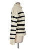 CAARA 100% Cotton Stripes Ivory Turtleneck Sweater Size M - photo 4
