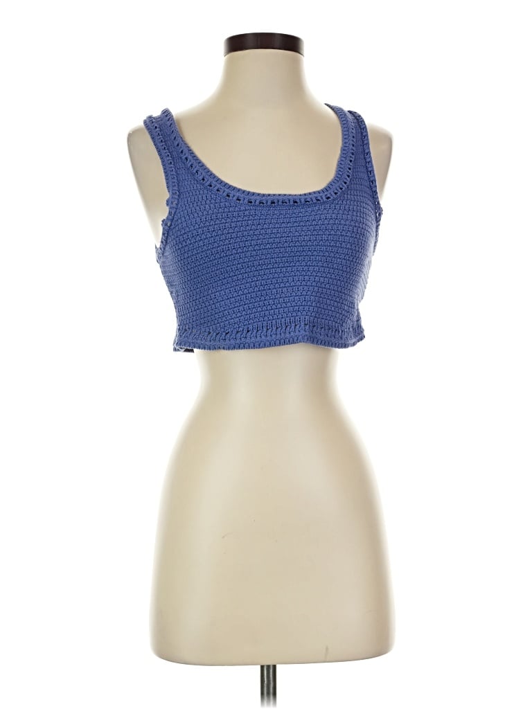 Pre-owned La Hearts Tank Top Blue Strapless Neckline Tops