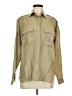 LUCCA 100% Silk Tan Long Sleeve Silk Top Size M - photo 1
