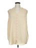 Torrid Solid Ivory Sleeveless Button-Down Shirt Size 1X Plus (1) - photo 1