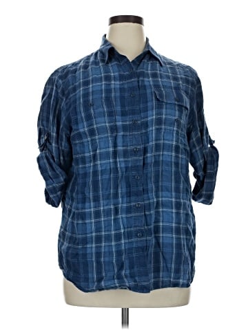 Lauren by Ralph Lauren 3/4 Sleeve Button-Down Shirt (view 1)