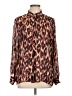 Massimo Dutti Animal Print Brown Long Sleeve Blouse Size 10 - photo 1