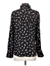 Ann Taylor LOFT 100% Polyester Floral Black Long Sleeve Blouse Size XS - photo 2