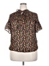 Assorted Brands Floral Black Short Sleeve Blouse Size XXL (estimated) - photo 1