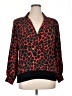Jerri Sherman 100% Silk Animal Print Red Silk Blazer Size 14 - photo 1