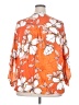 Unique Spectrum 100% Rayon Orange 3/4 Sleeve Blouse Size 2X - photo 2