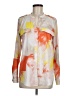 Calvin Klein 100% Polyester Print Orange Long Sleeve Blouse Size M - photo 1