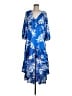 Alexis 100% Polyester Tropical Blue Casual Dress Size M - photo 1