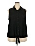 Torrid Black Sleeveless Button-Down Shirt Size 3X Plus (3) - photo 1