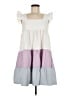Boohoo 100% Polyester Color Block White Casual Dress Size 8 - photo 1