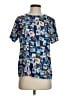 Gloria Vanderbilt Graphic Blue Short Sleeve Blouse Size S - photo 1