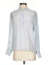 Club Monaco 100% Silk Blue Long Sleeve Silk Top Size S - photo 1