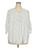 Torrid 100% Polyester Stripes White 3/4 Sleeve Blouse Size 2X (2) - photo 1