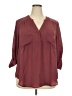Torrid 100% Polyester Burgundy 3/4 Sleeve Blouse Size 2X Plus (2) - photo 1